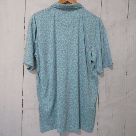 Swannies Golf Polo Shirt XL X Large Green Purple Floral Print Short Sleeve - Picture 4 of 6
